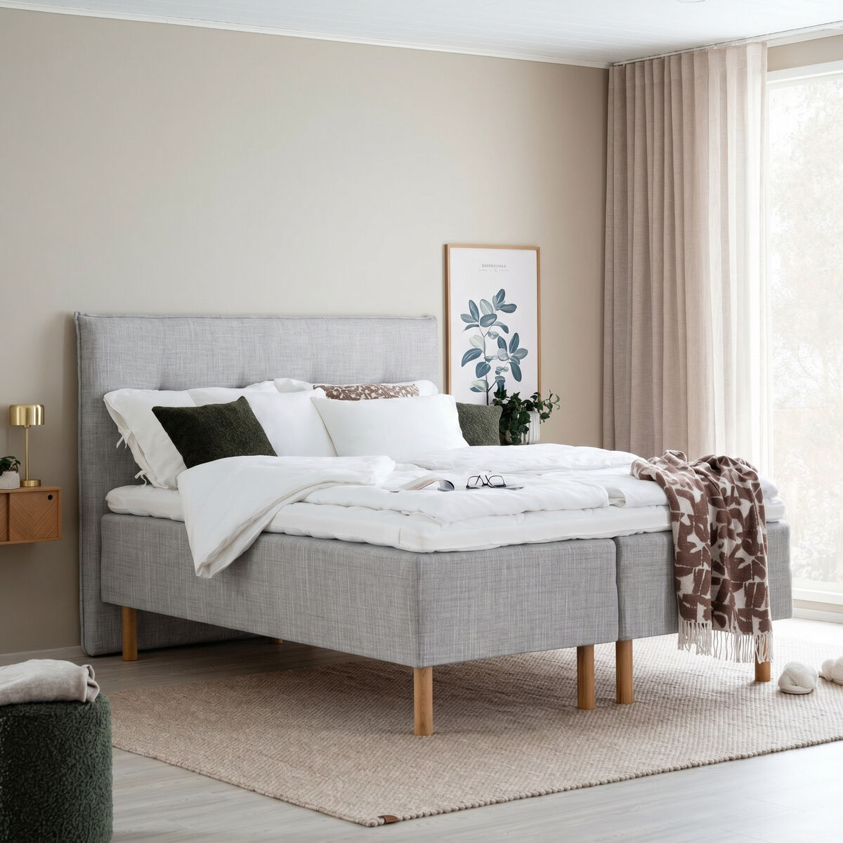 Unia Hopea runkopatjasänky M 160x200 harmaa