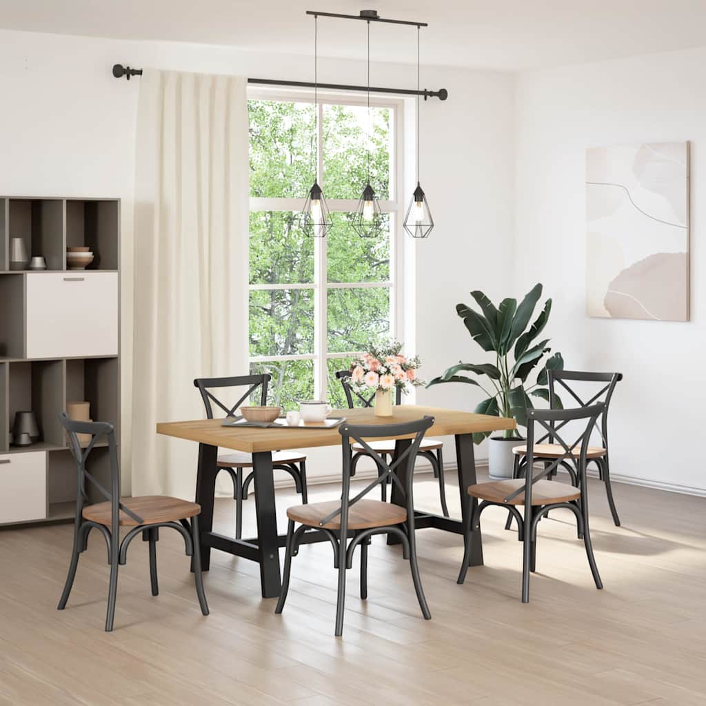 vidaXL ruokapöytä NOAIN Amuotoiset jalat 160x90x75cm massiivipuu mänty